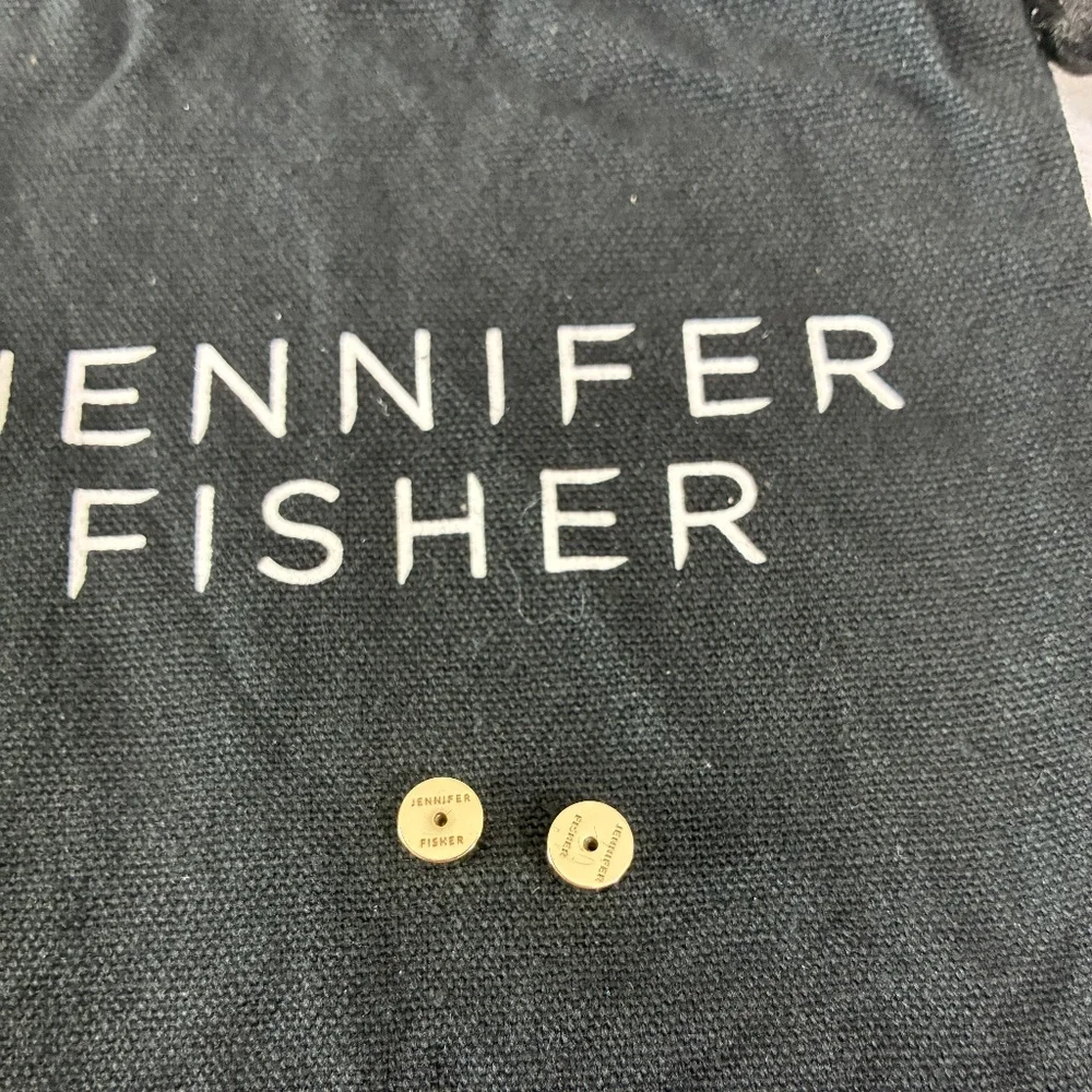 Jennifer Fisher 2.5" Twisted Lilly Hoops Earrings 14K Gold Posts Plated Brass - Picture 10 of 13